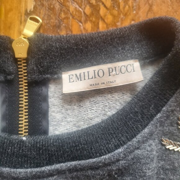 Emilio Pucci cropped 3/4 sleeve embellished top - Picture 4 of 5